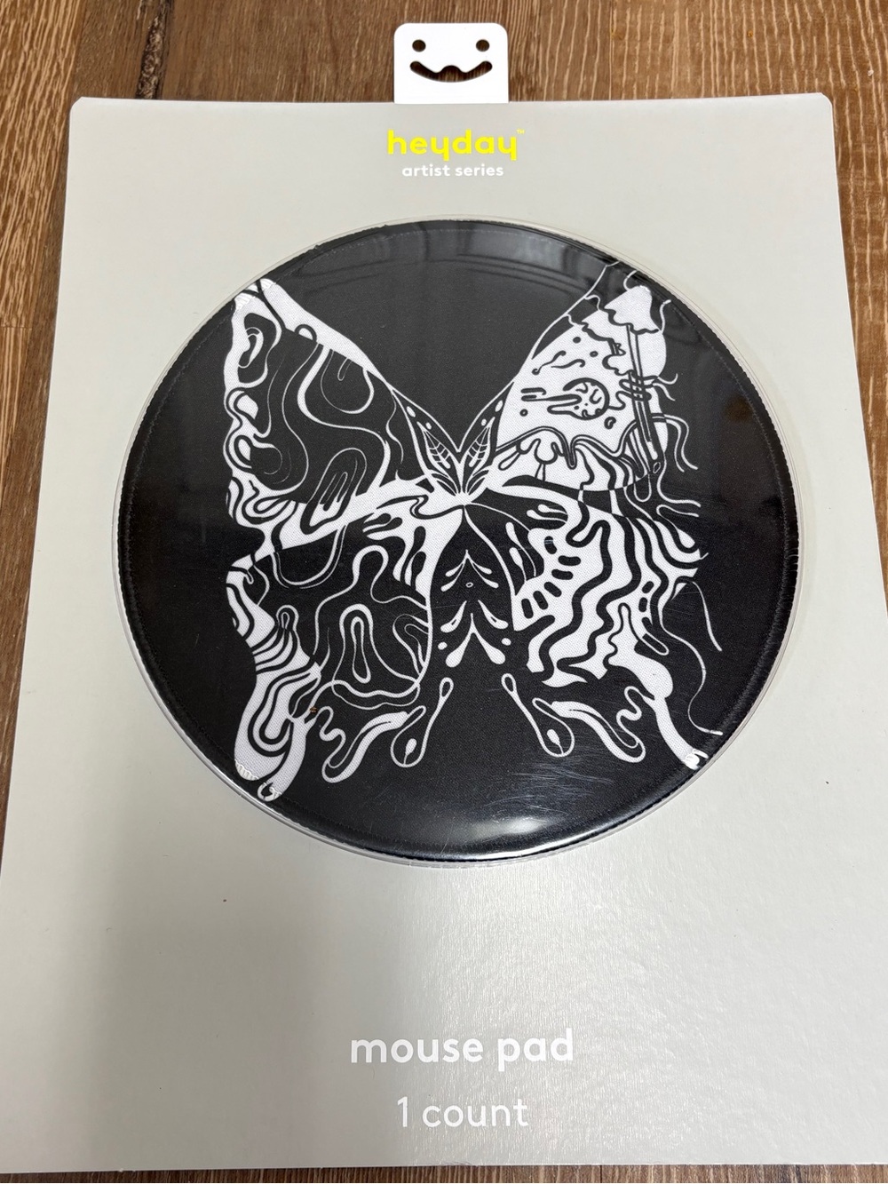 Heyday Black & White Butterfly Round Mouse Pad - Heyday Artist Series NWT